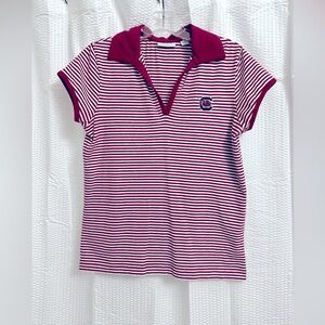 Ashworth Garnet/White Stripe SC Gamecock Polo Top
